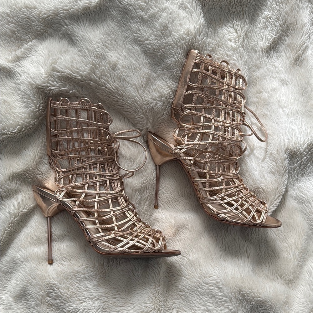 Sophia Webster Gold Stiletto Heels